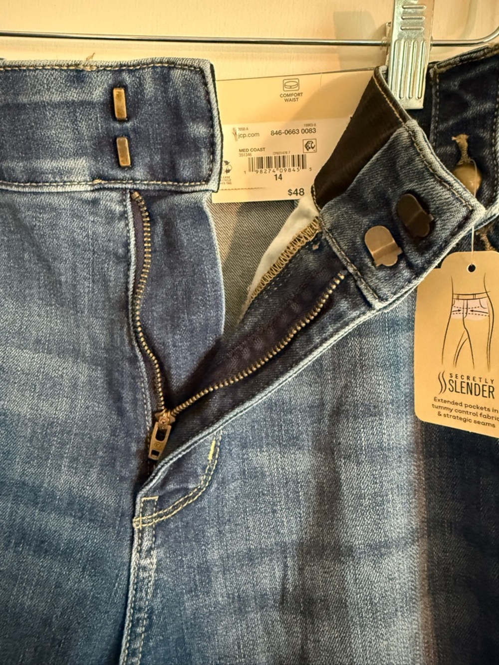 St. John's Bay High-Rise Wide-Leg Jeans NWT Size 14 Stretch Tummy Control Fabric - Picture 7 of 12